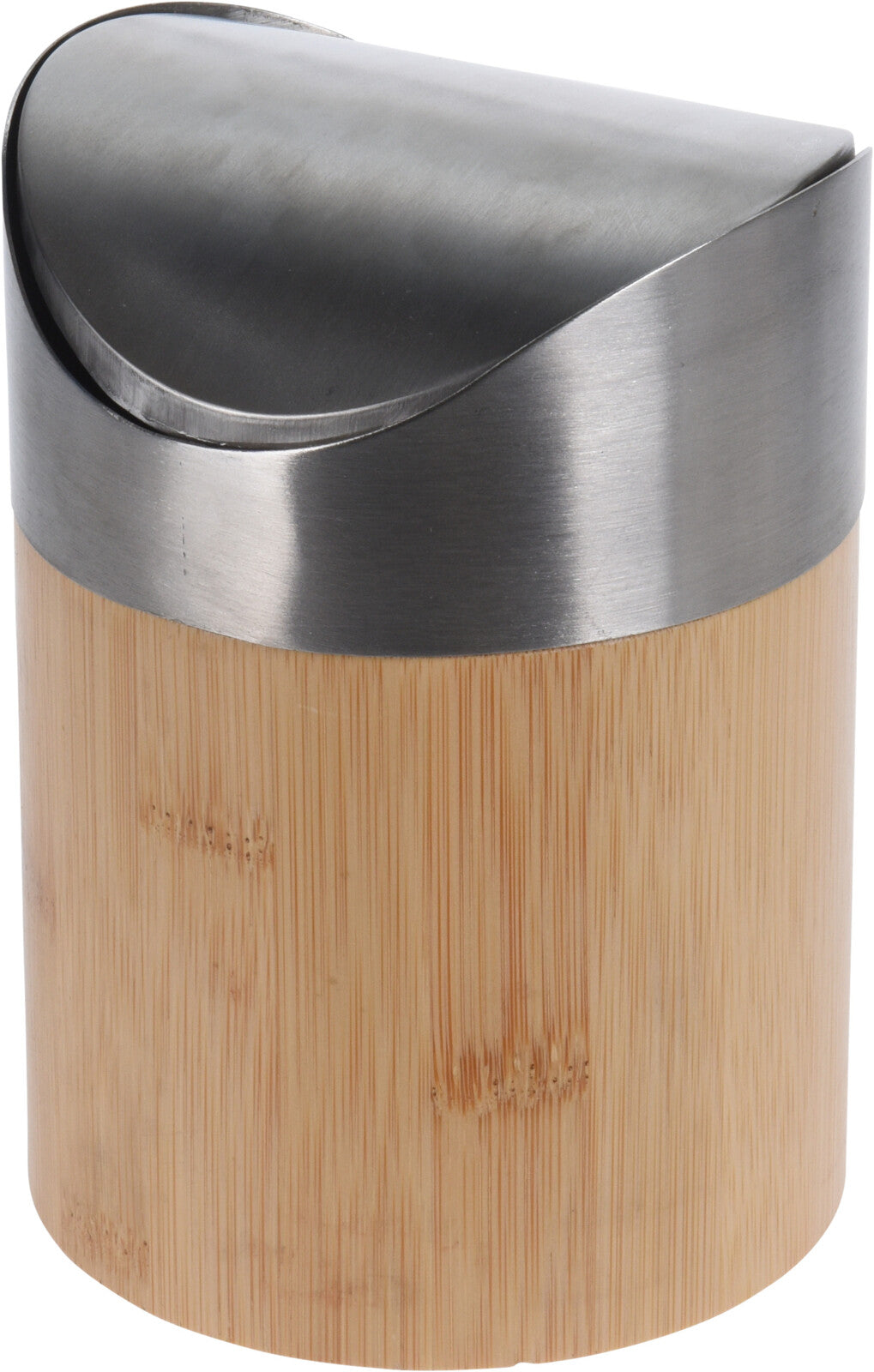 WASTE BIN BAMBOO STAINLESS STEEL