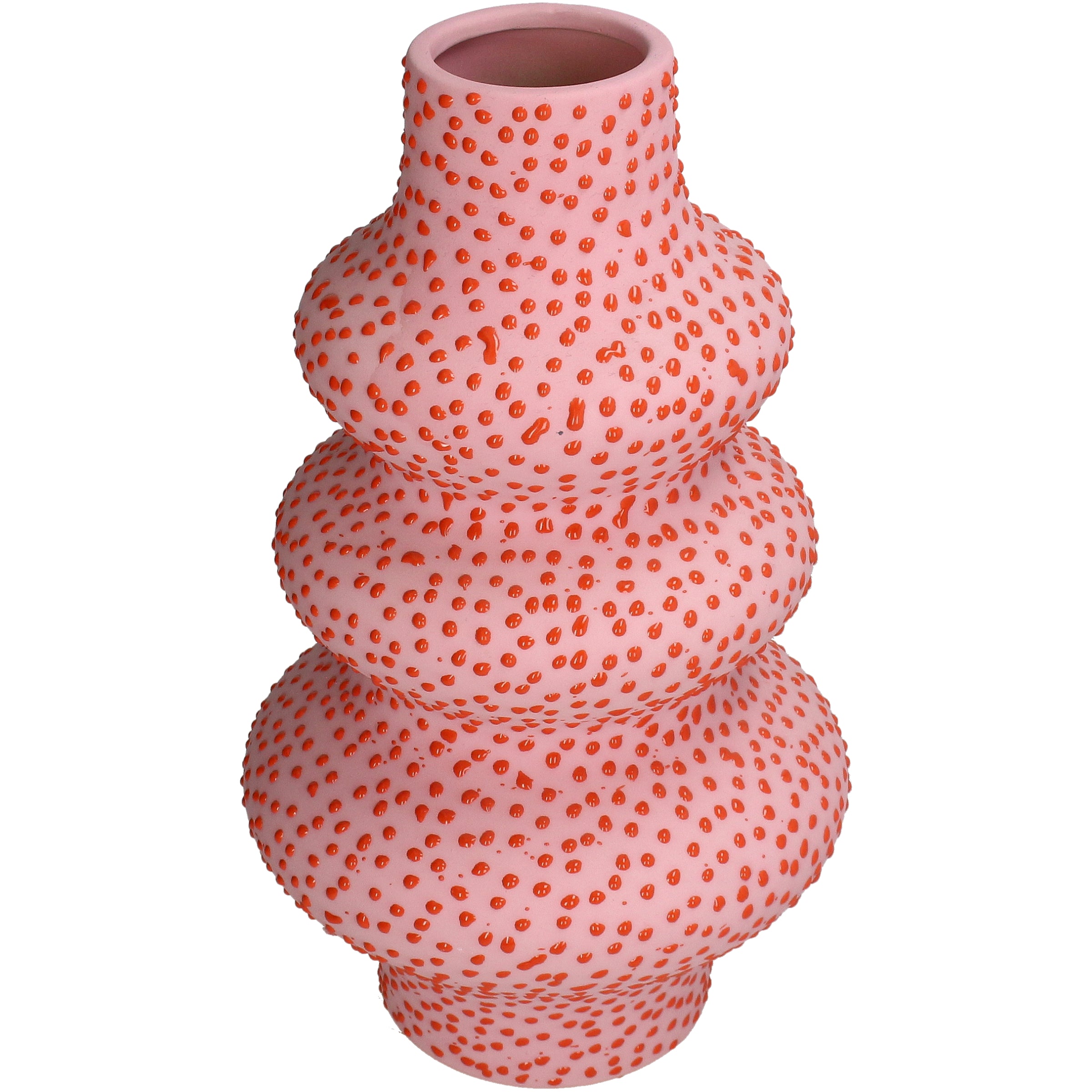 Spots Stoneware Vase 38 cm Textured Dot Design