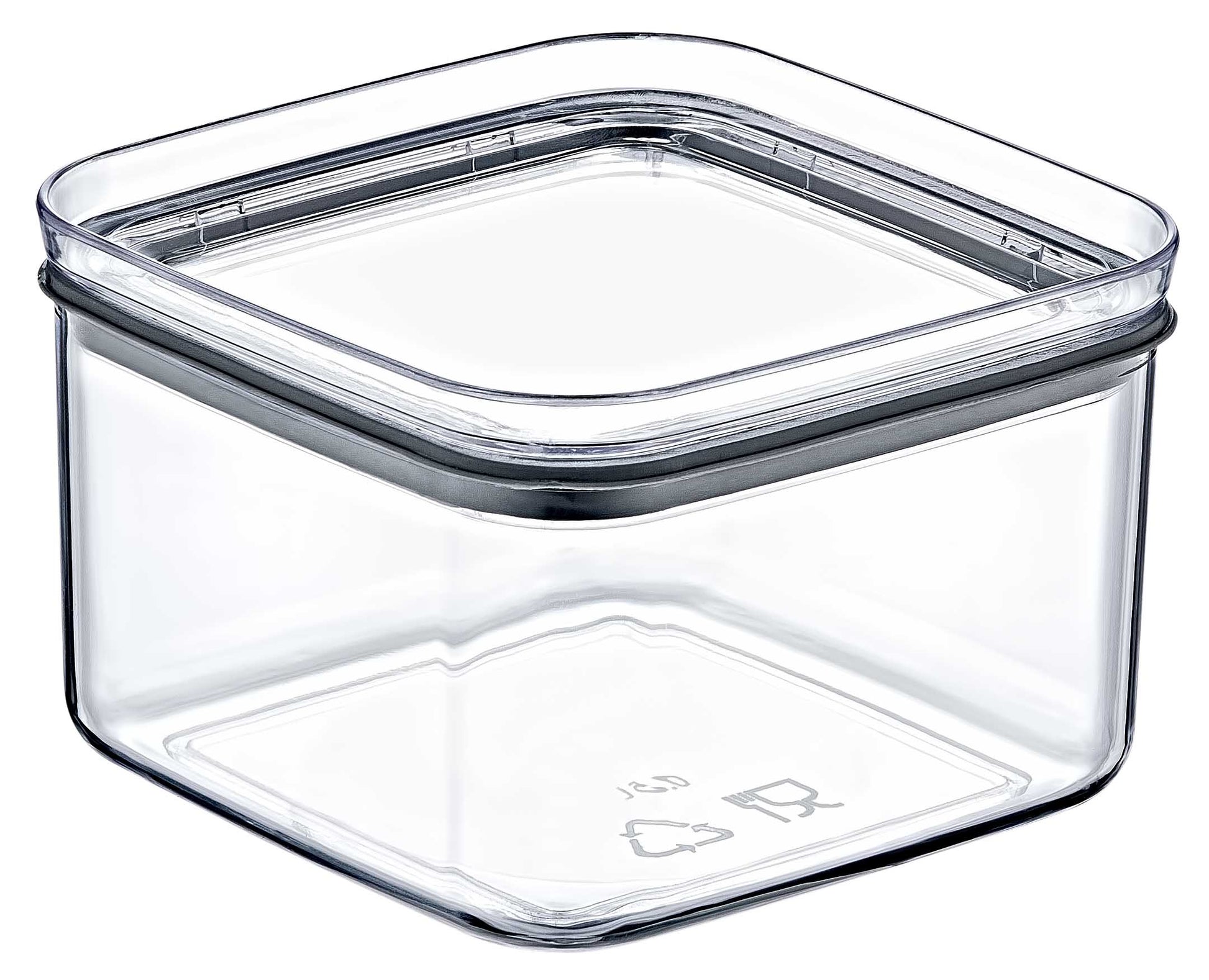 Crystal Square Storage Container 0.5L Airtight Polystyrene Food Box