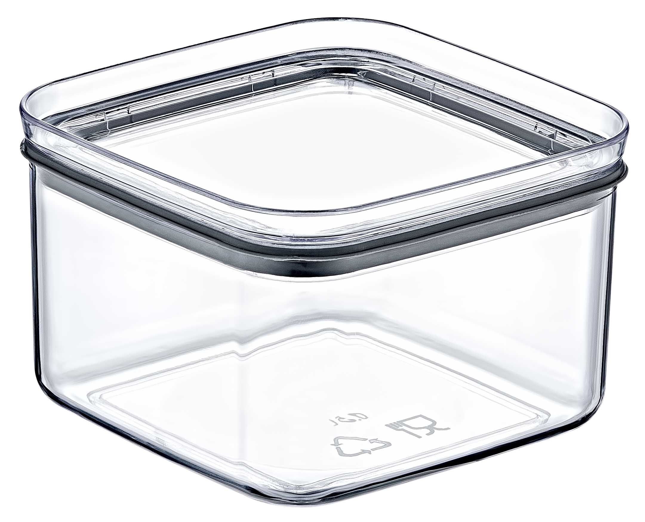 Crystal Square Storage Container 0.5L Airtight Polystyrene Food Box