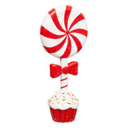 Resin Lollipop 28 cm - Red and White Christmas Decoration