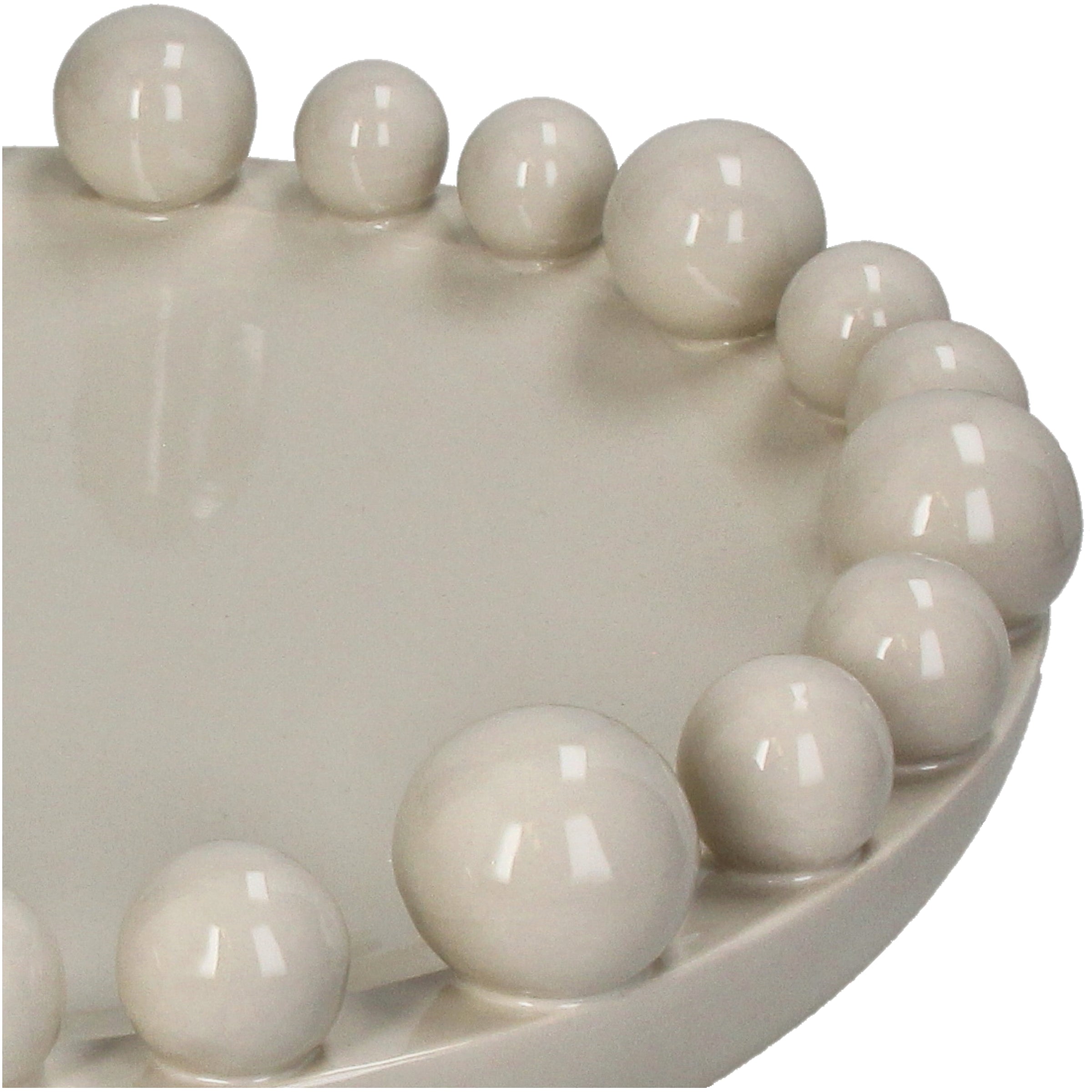 Bowl Ball Stoneware Ivory Decorative Centerpiece Bowl