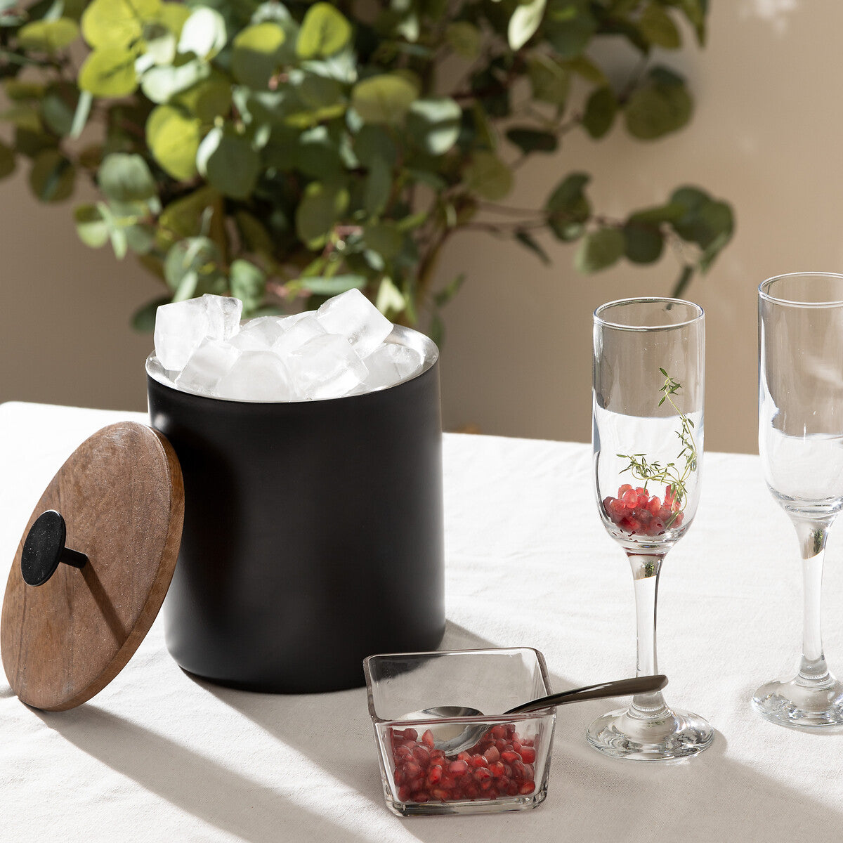 Ice Bucket Black Mango Double-Wall Stainless Steel