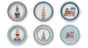 "XMAS SWEET PASTELS" Set 6 Appetizer Saucers