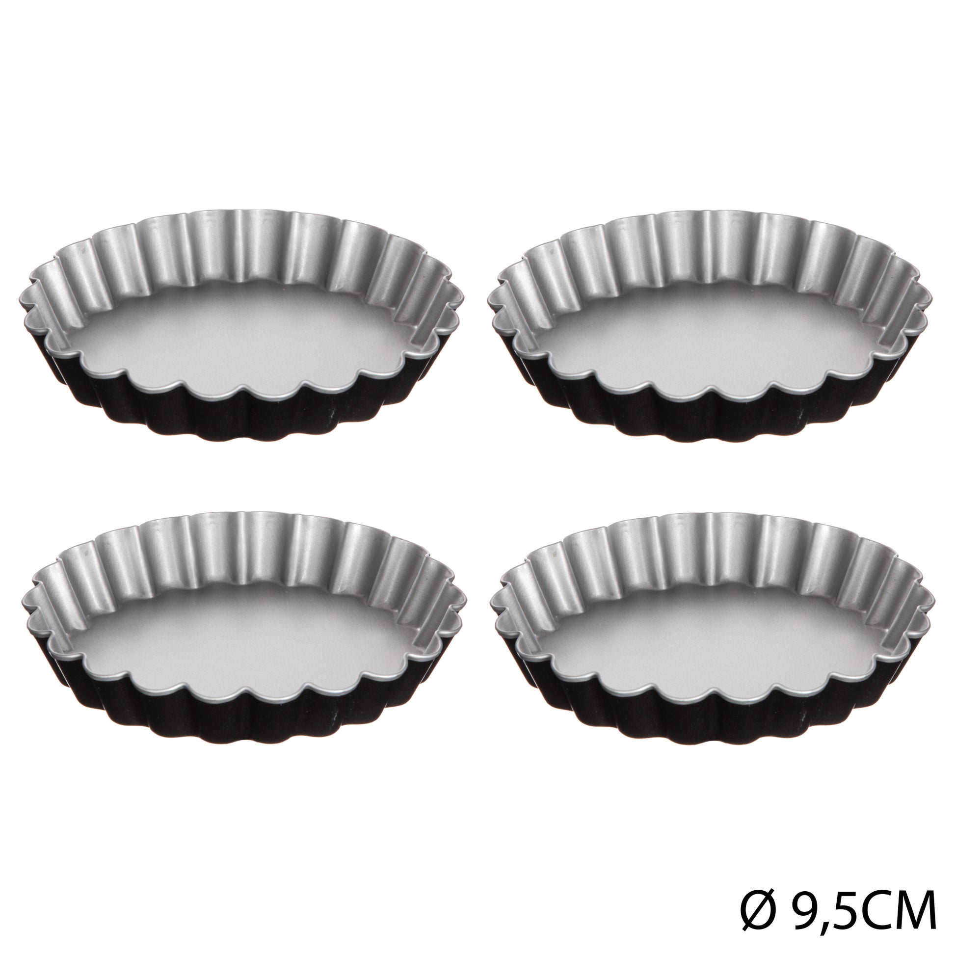 Tarte Moulds Set of 4, Non-Stick, Black