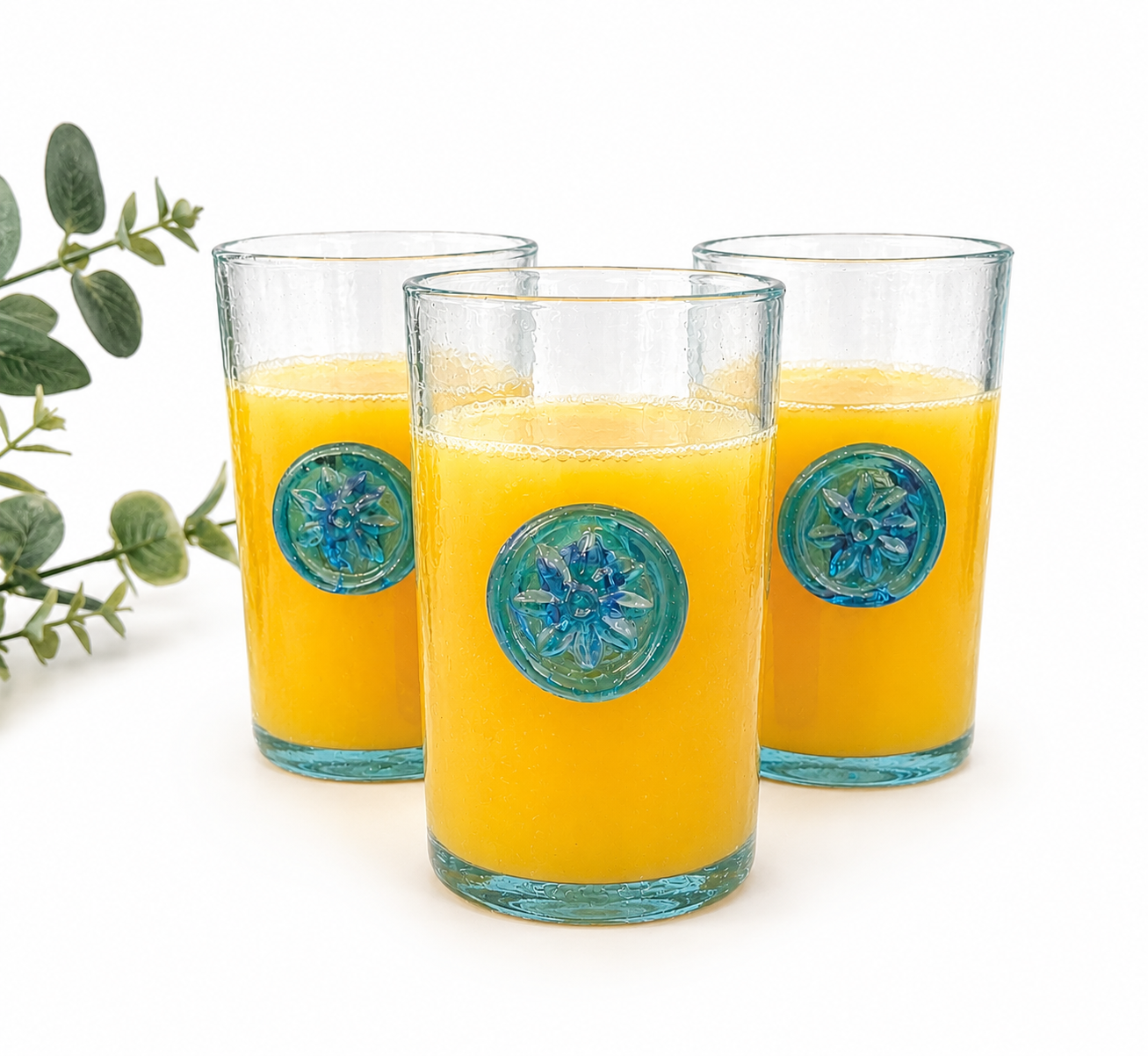 Set of 6 Handmade Glass Cups – 7 cm Diameter