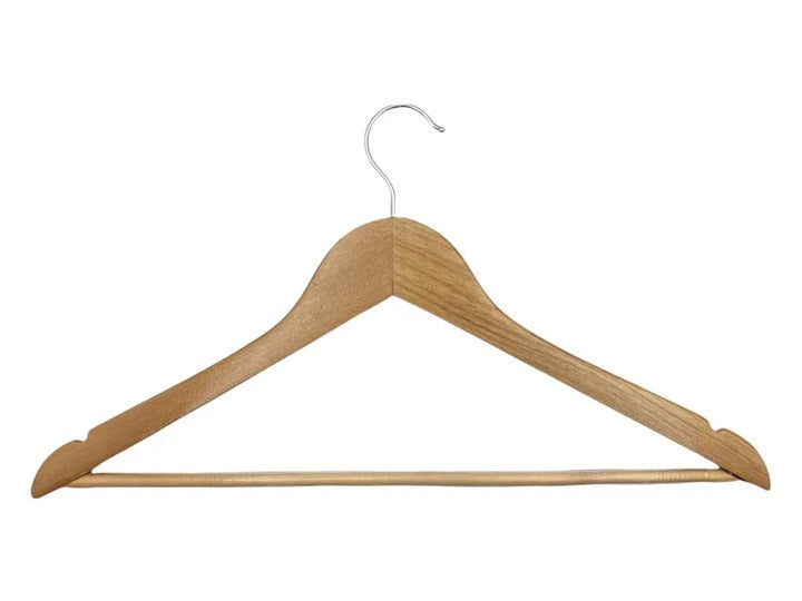 Wooden Clothes Hanger with Anti-Slip PVC Tube