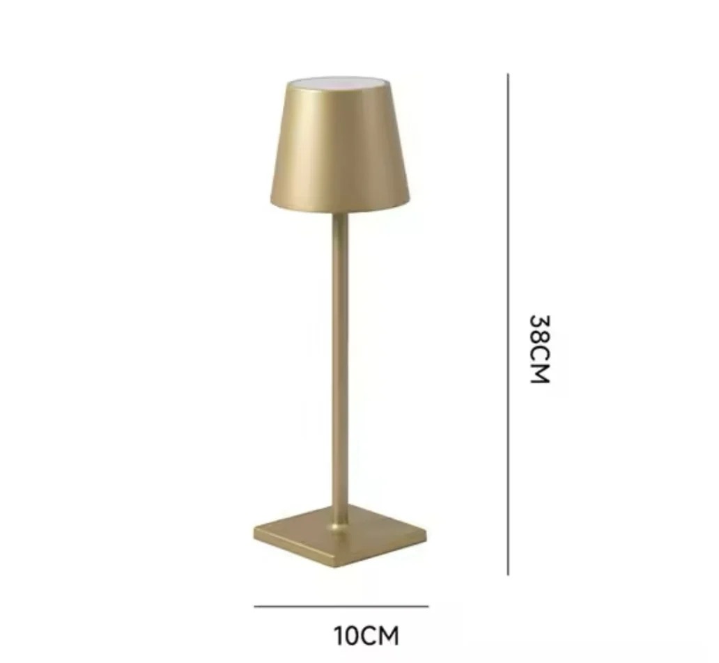Movable Rechargeable Table Lamp Gold LED Cordless Metal Desk Light