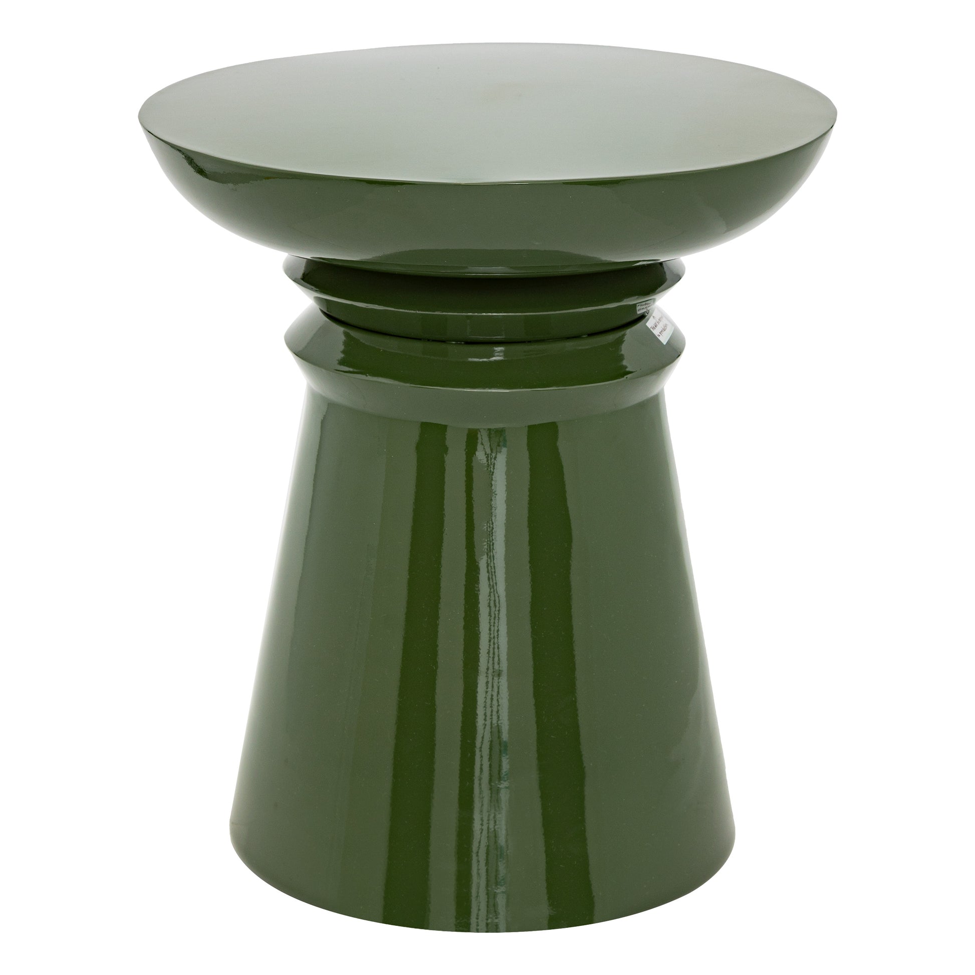 Totem Side Table "Jaya" - Glossy Steel Side Table D38 x H43 cm