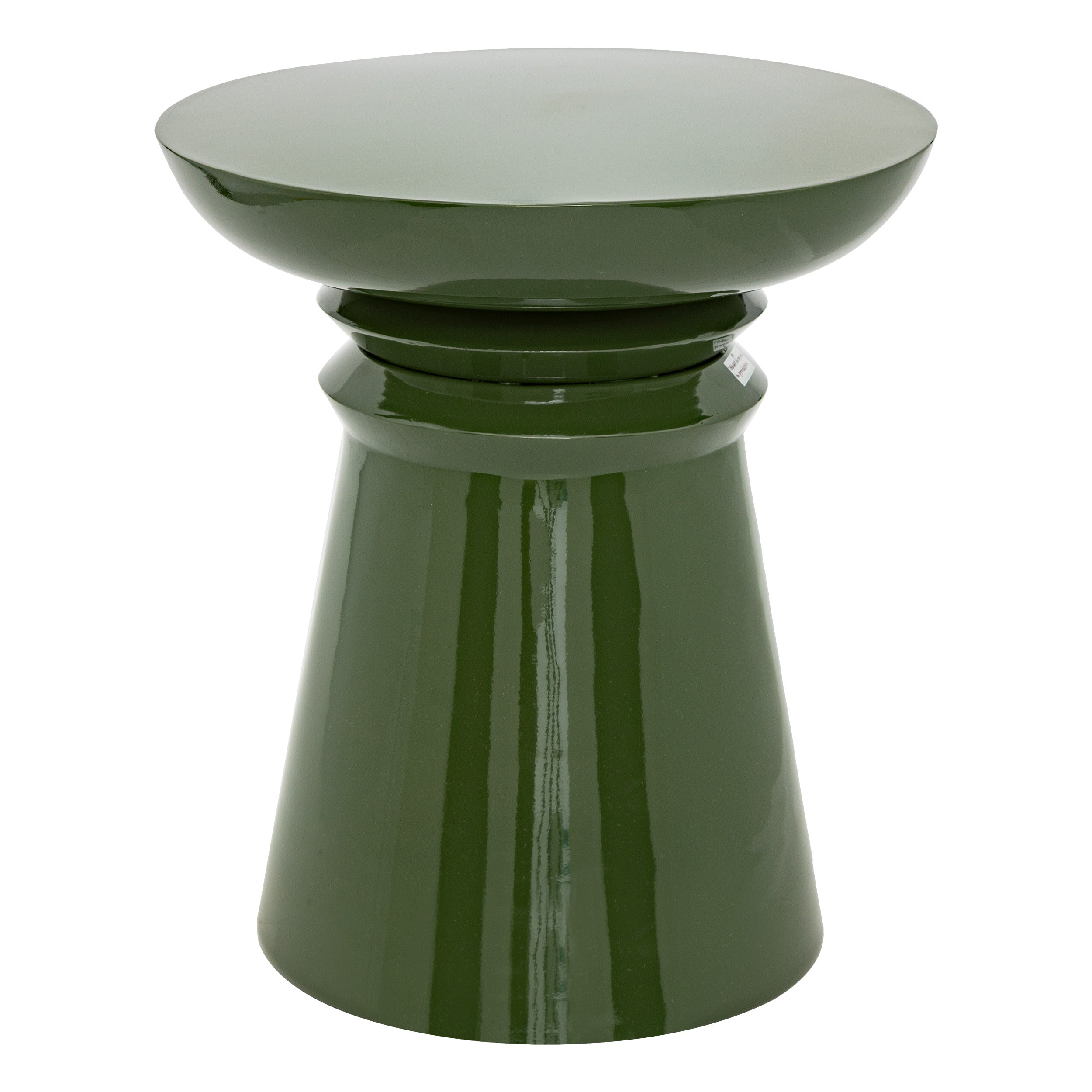Totem Side Table "Jaya" - Glossy Steel Side Table D38 x H43 cm