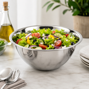 Stainless Steel Salad Bowl with Flat Base