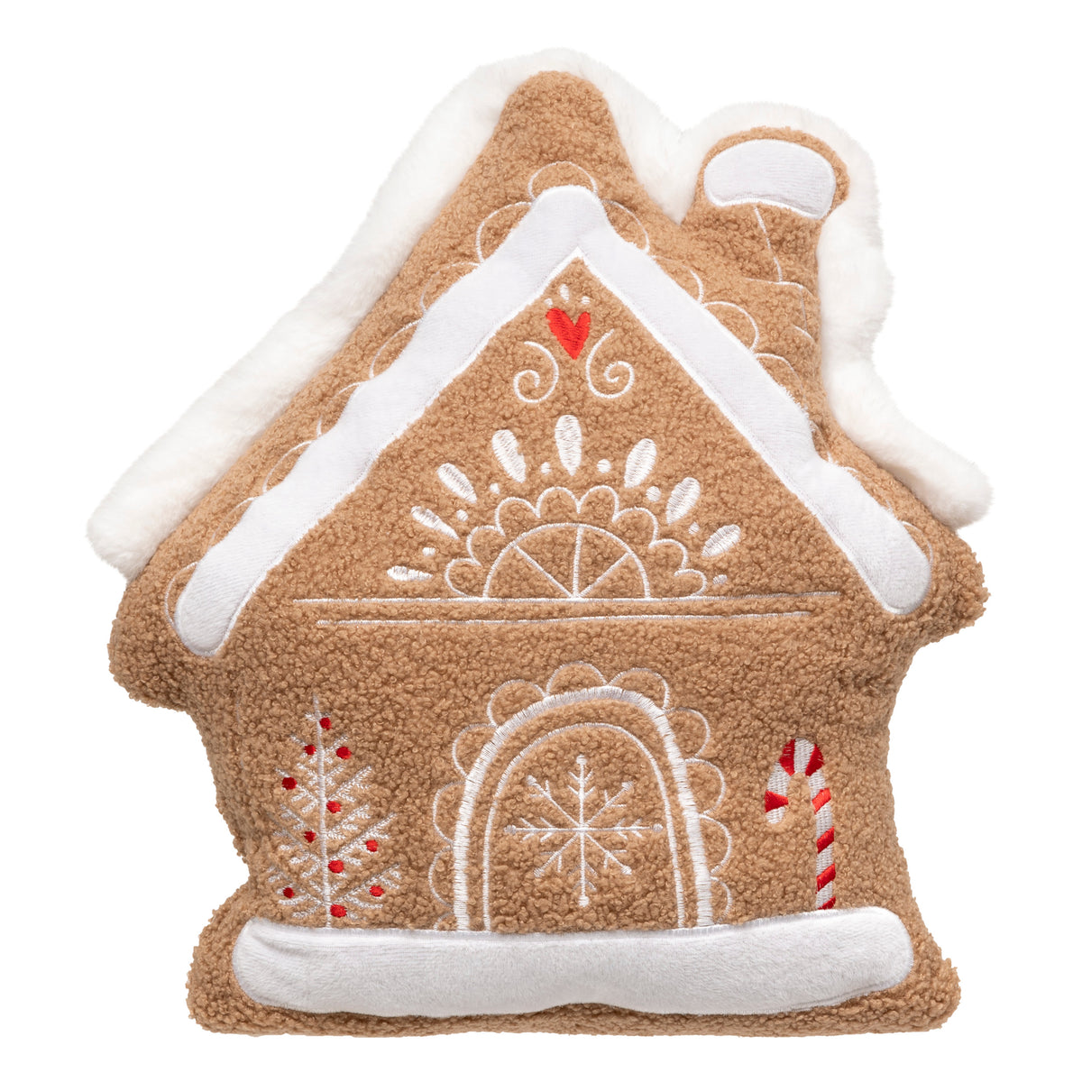 Gingerbread House Cushion - Polyester Decorative Christmas Pillow