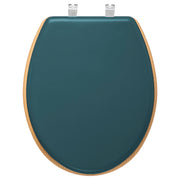 Wood Toilet Seat with Zinc Hinges, Petrole Oval Model
