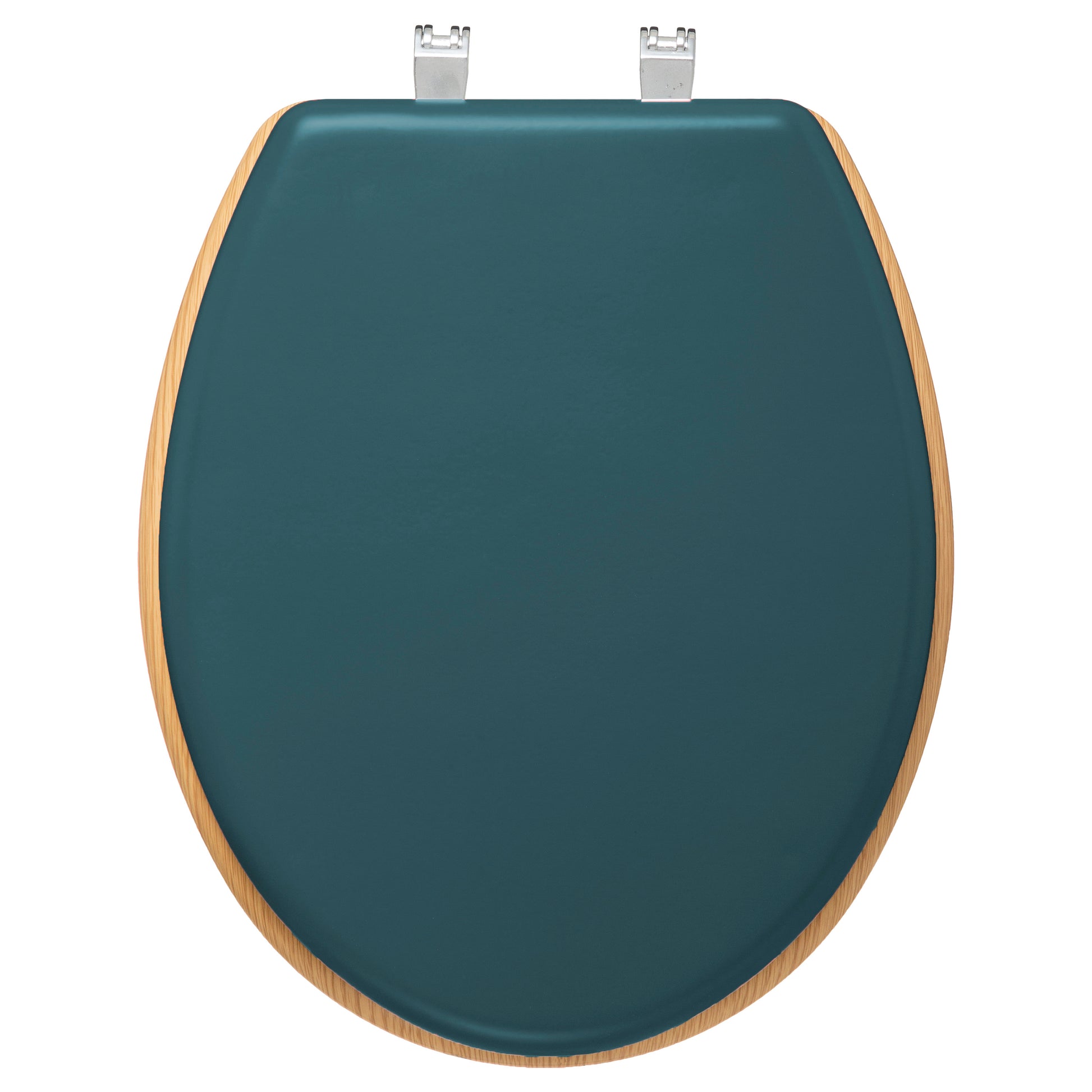 Wood Toilet Seat with Zinc Hinges, Petrole Oval Model