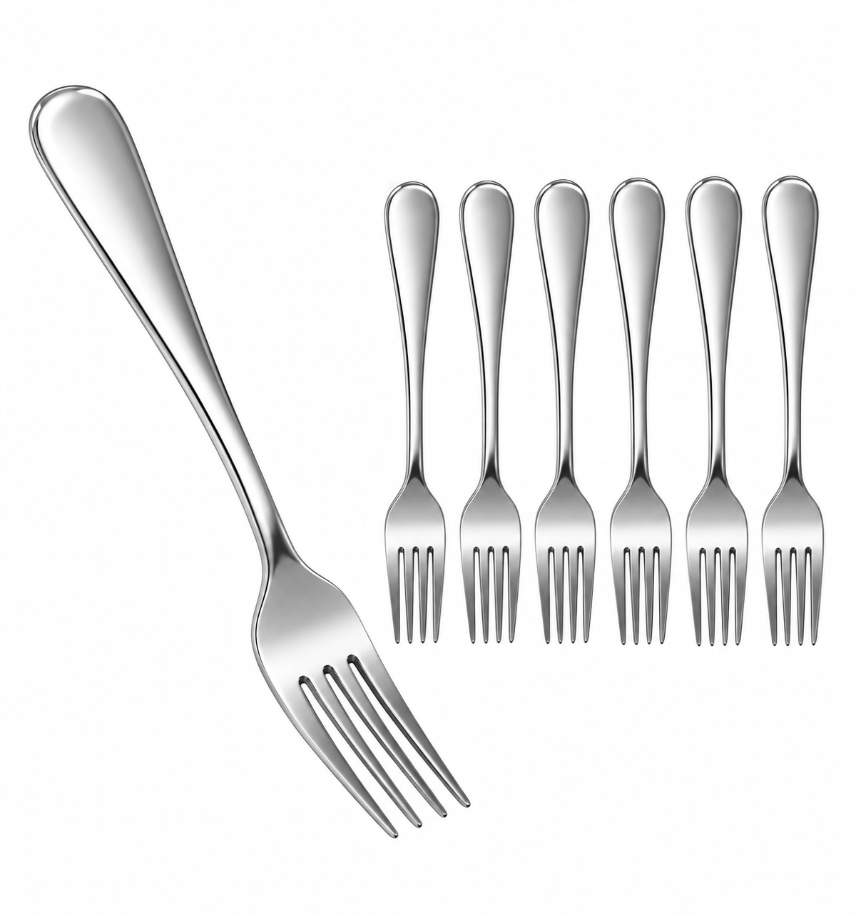 Set of 6 Stainless Steel Dessert Forks – 16 cm