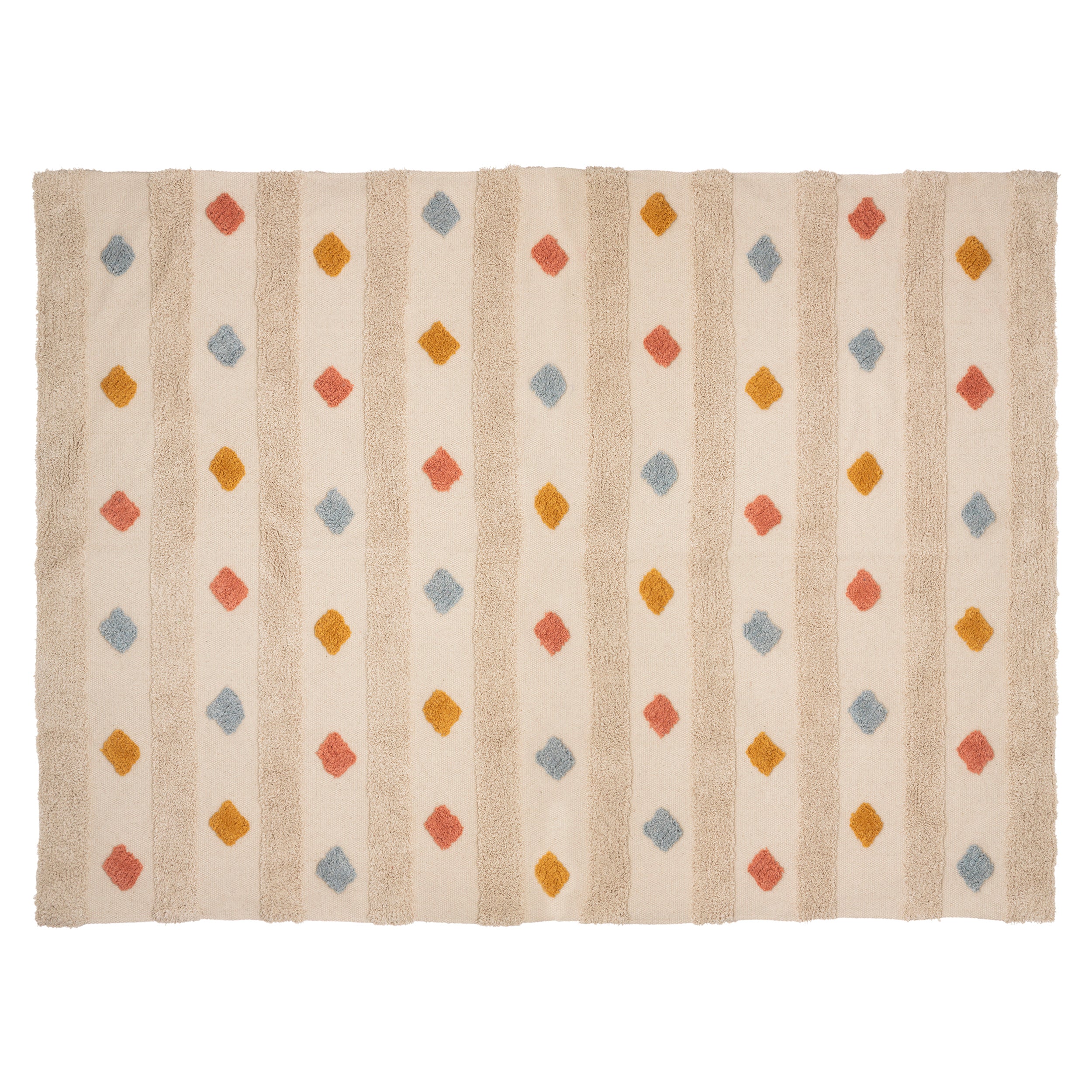 Mat Arlequin Tufted - Medium-sized, Colorful Cotton Rug