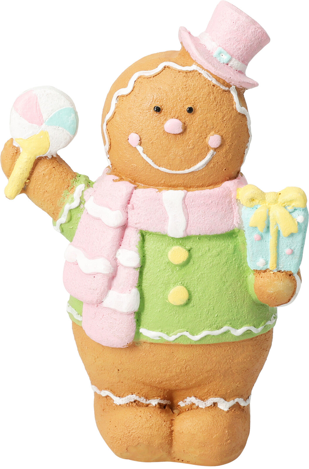 Gingerbread Decoration - Polyresin Christmas Figurine 11x5.3x17 cm