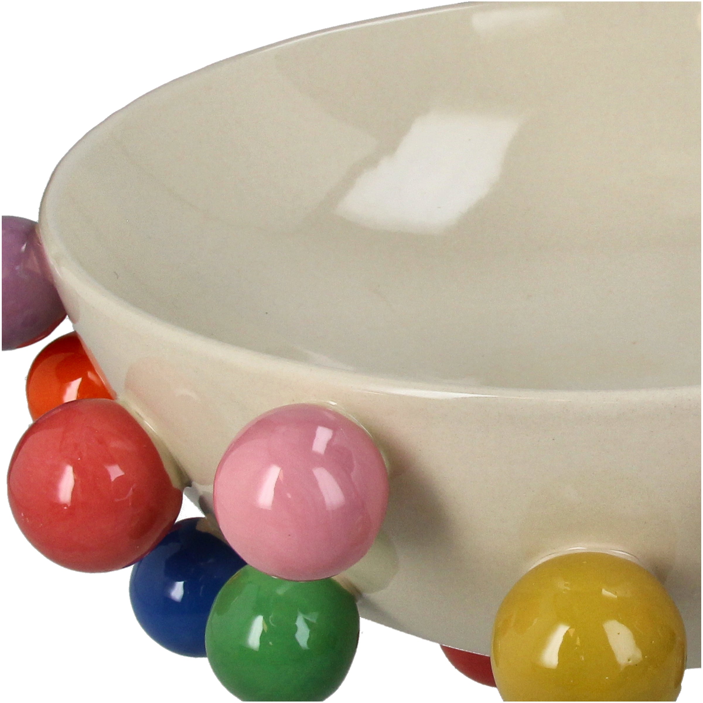 Bowl Balls Stoneware Multicolor Decorative Centerpiece