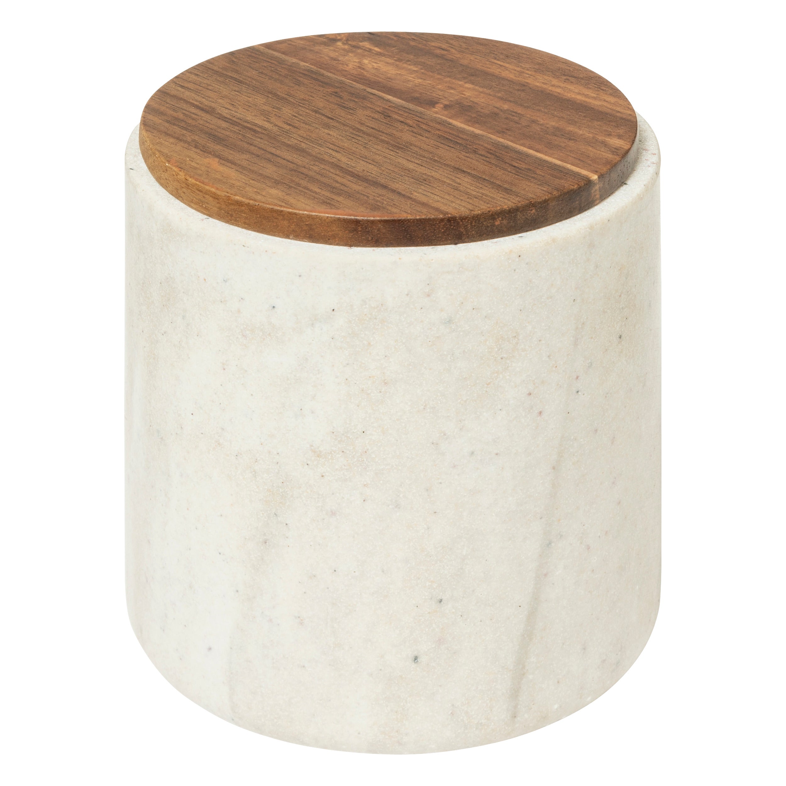 Cotton Jar Como – Polyresin Storage Jar with Wooden Lid, 10x11 cm