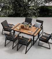 Como Dining Set - Elegant Outdoor Aluminum Table & Chairs