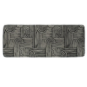 Printed Microfiber Mat Black And White Geometric Area Rug 45x120cm