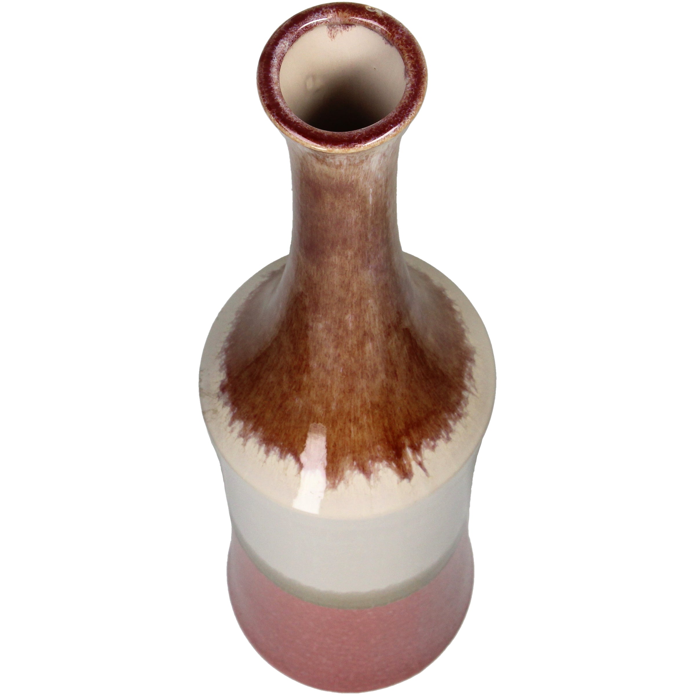 Vase Stoneware Red Tall Decorative Accent for Home