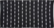 Black Cotton Rug with White Details, 70 x 140 cm