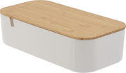 Mirror with Organizer – Bamboo Lid, White