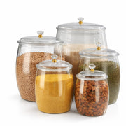 Break Resistant BPA-Free 5-Piece Acrylic Kitchen Jar Set Clear