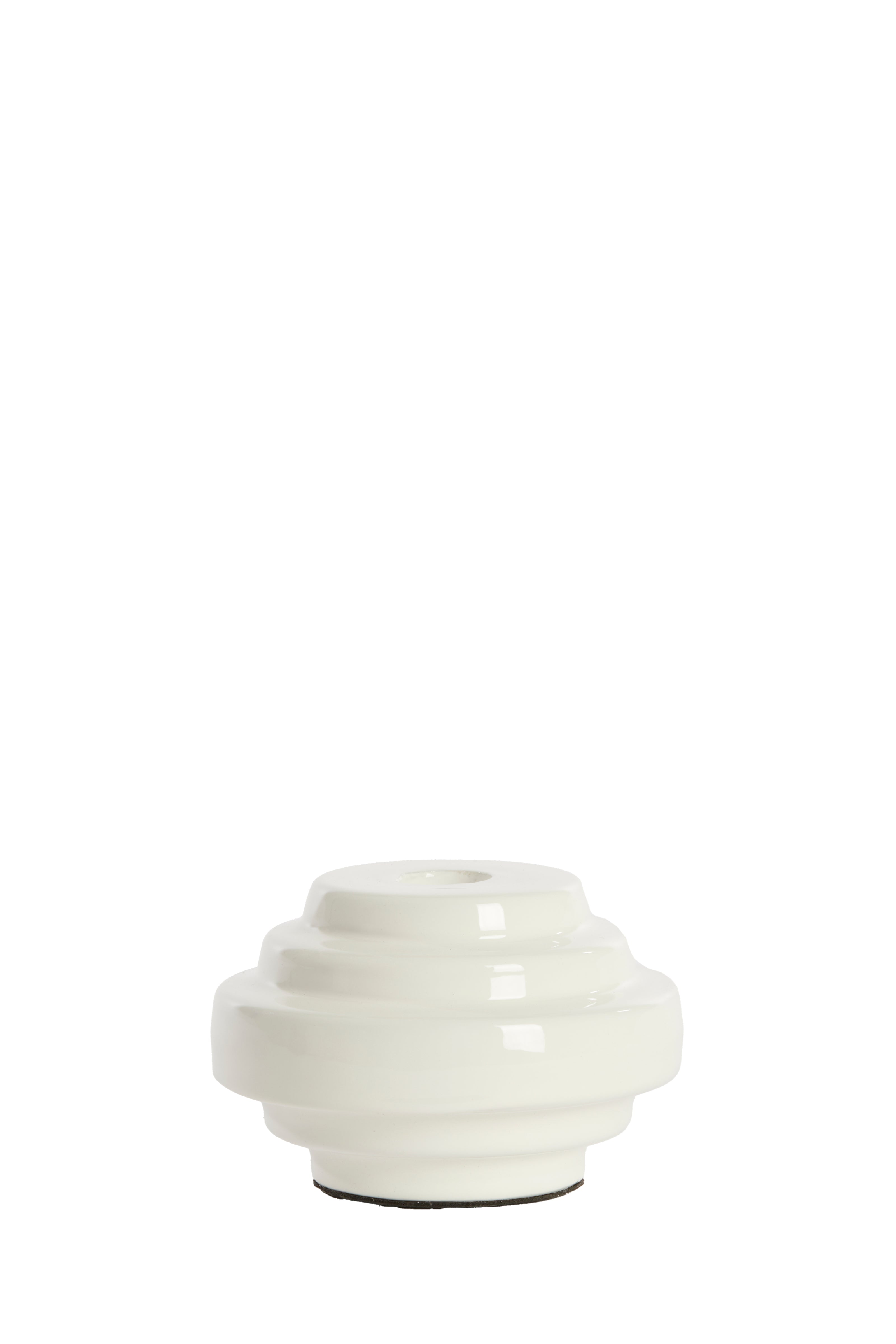 Shiny White Candle Holder High Gloss Modern Table Decor