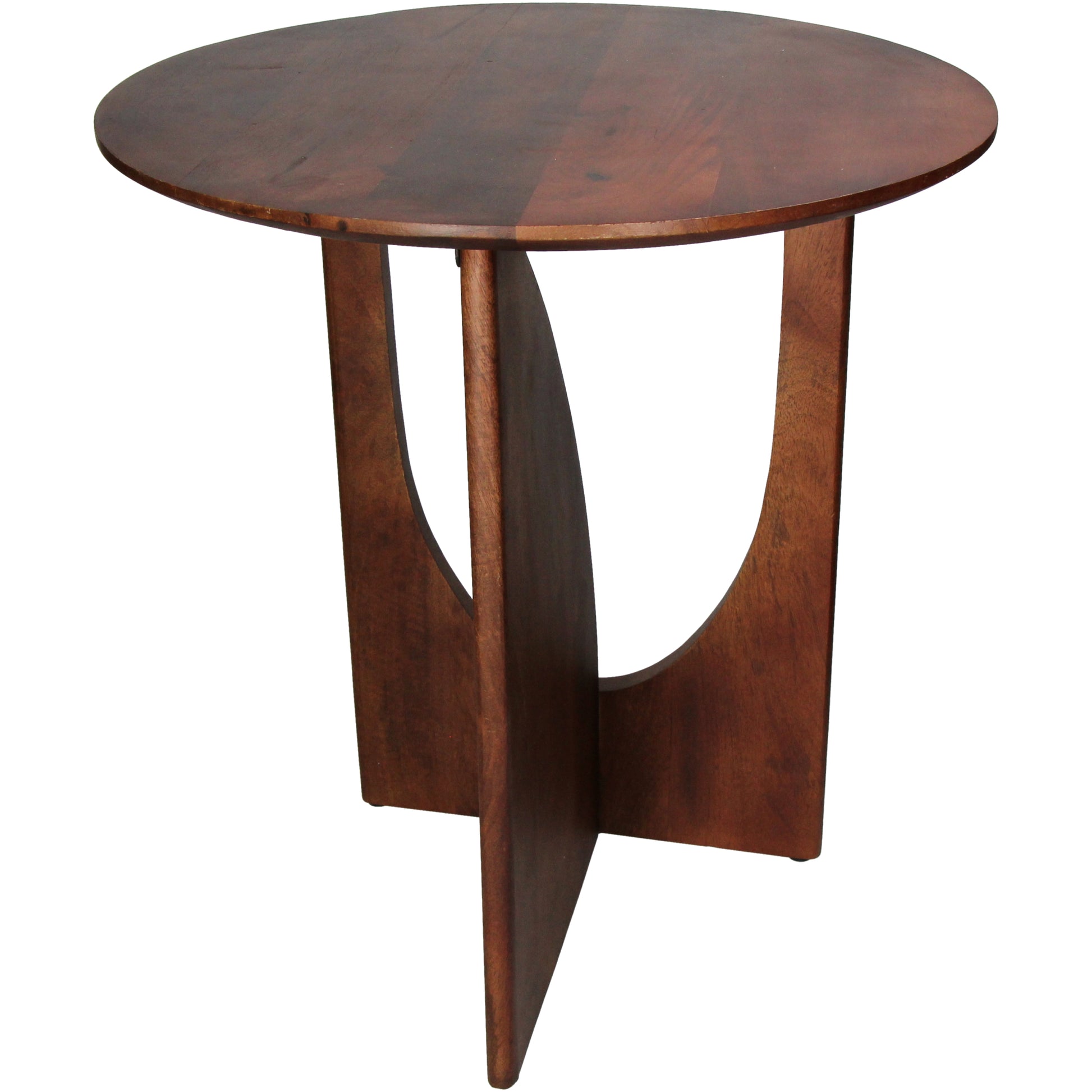 Wood Round Retro Coffee Table, Solid Wood Side Table, 50x50 cm