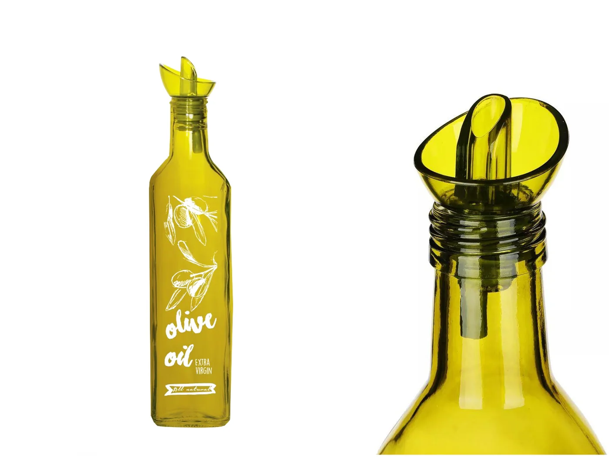 Olive Green Decorated Oil Bottle – 500 ml
