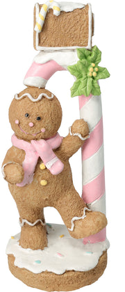 Gingerbread Decoration - Polyresin Figurine Candy Cane & Lolli Pop 20.5 cm