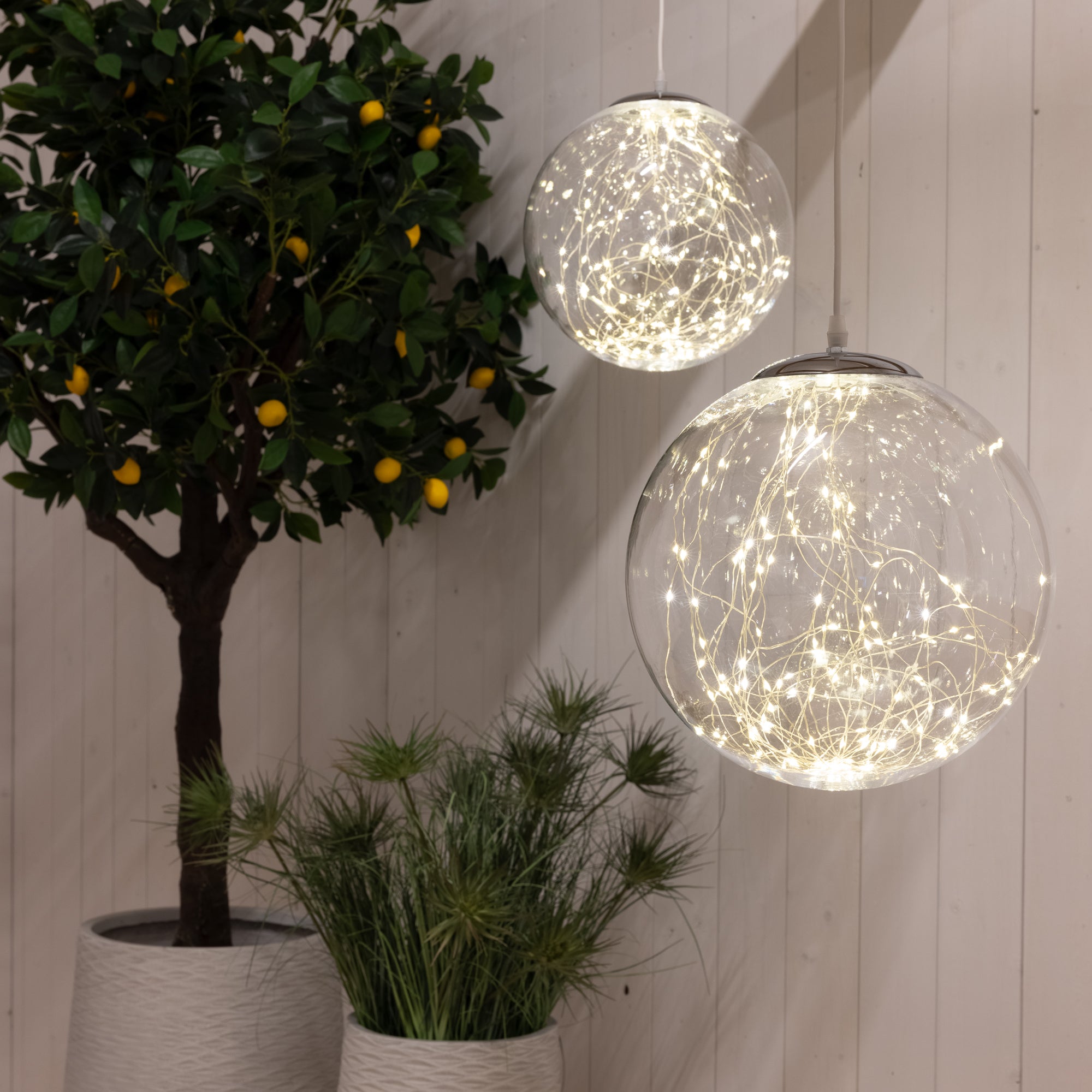 Micro LED Ball Plastic Steady BO Outdoor - Warm White AA Battery