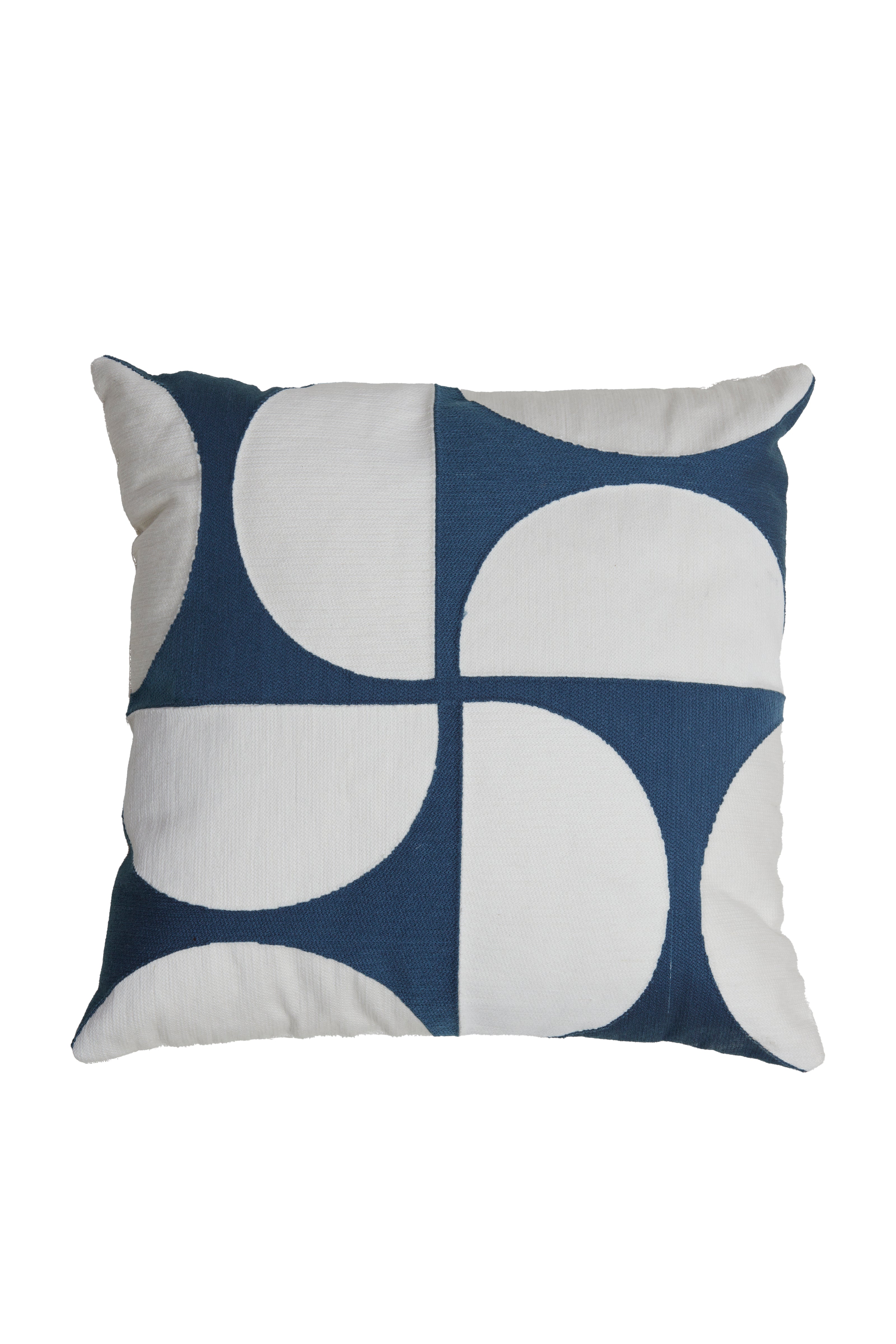 Cushion Blue & White Cotton Decorative Square Pillow 45x45 cm