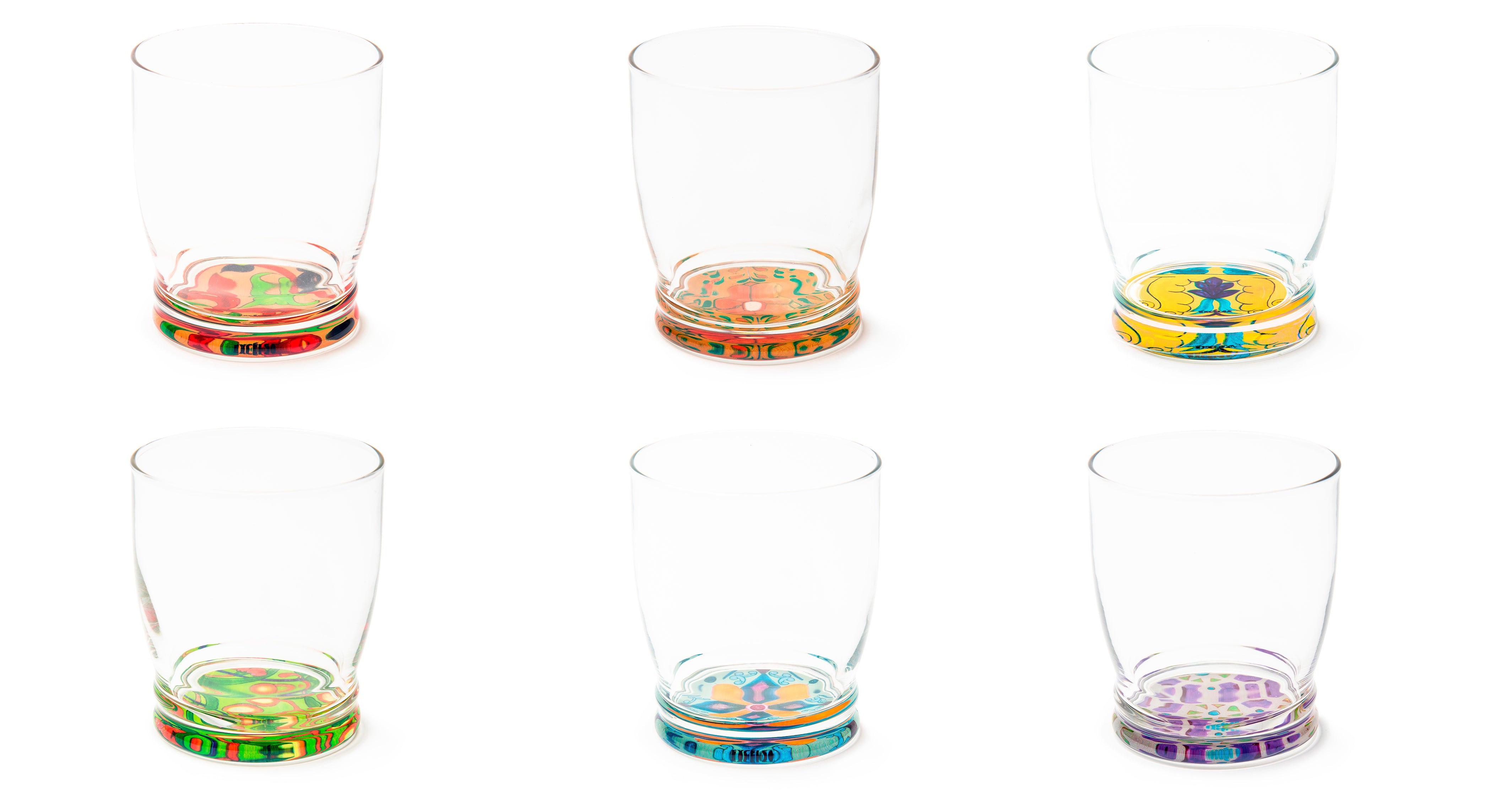 Pack of 6 LISBONA Water Glasses | 34 cl, Stylish Azulejos Pattern