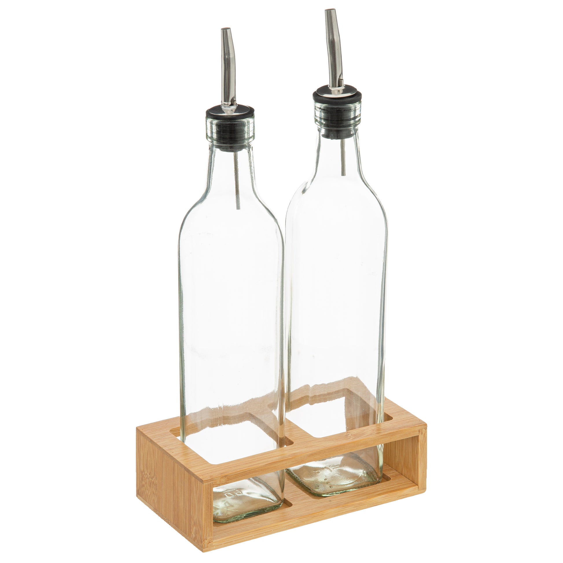 SET BOTTLE O/V X2 GLASS+BAMBOO