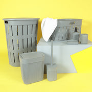 Trendy Set 7 pcs - Ribbed Plastic Bathroom Accessory Bundle