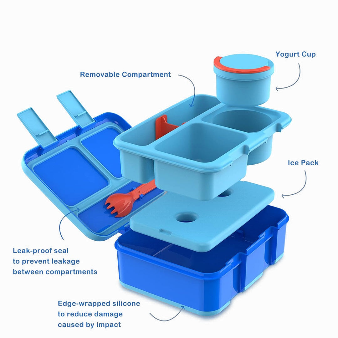 Kids Lunch Box with Built-in Ice Pack and Leakproof Food Cup