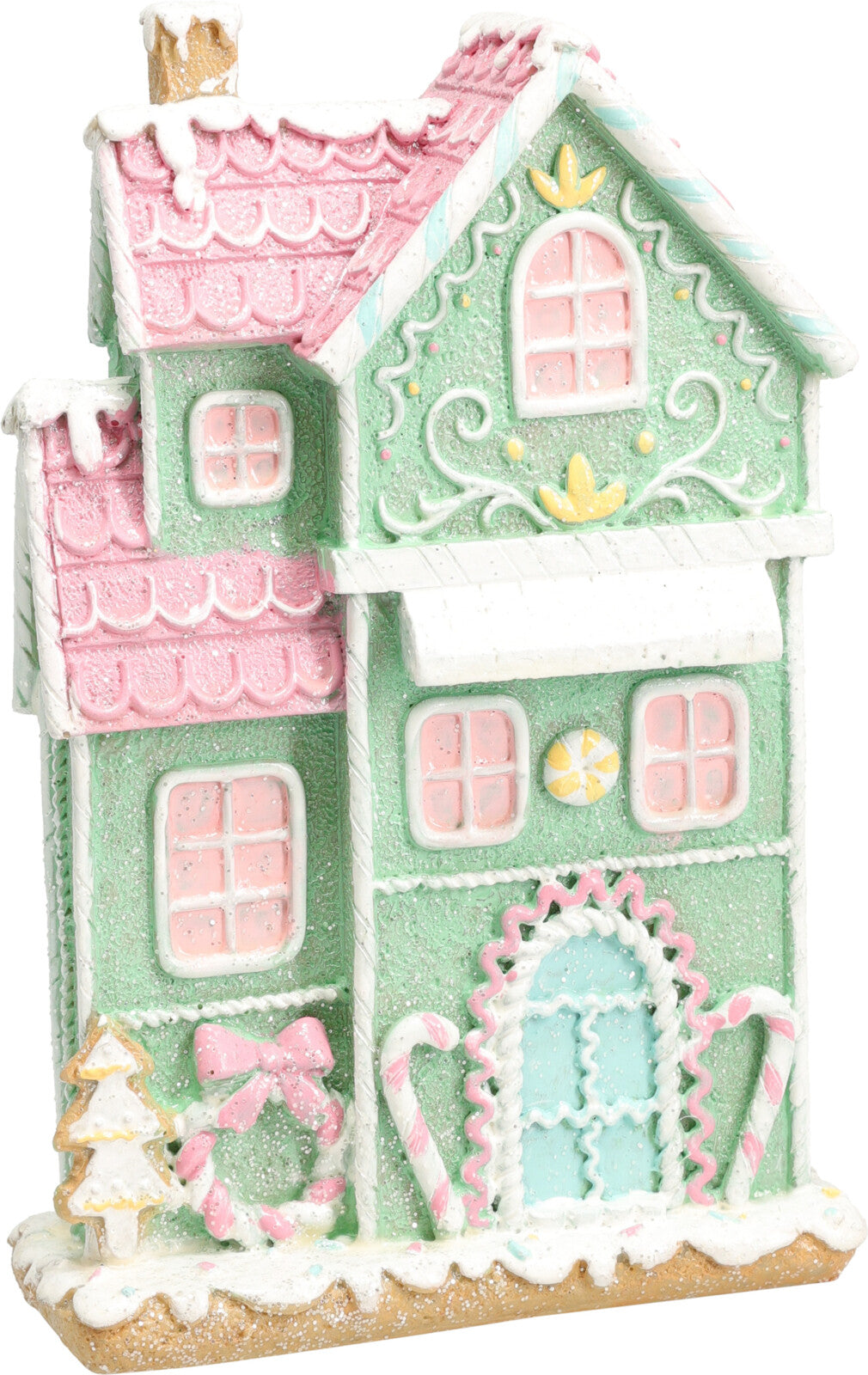 Gingerbread House Decoration - Polyresin Christmas Decor 13x5.5x20.5cm