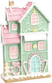 Gingerbread House Decoration - Polyresin Christmas Decor 13x5.5x20.5cm