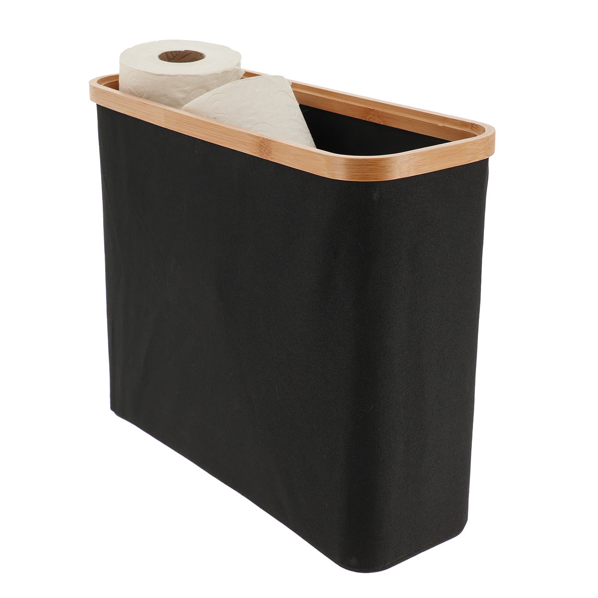 Storage Box with Bamboo Lid Rectangular Foldable Organizer