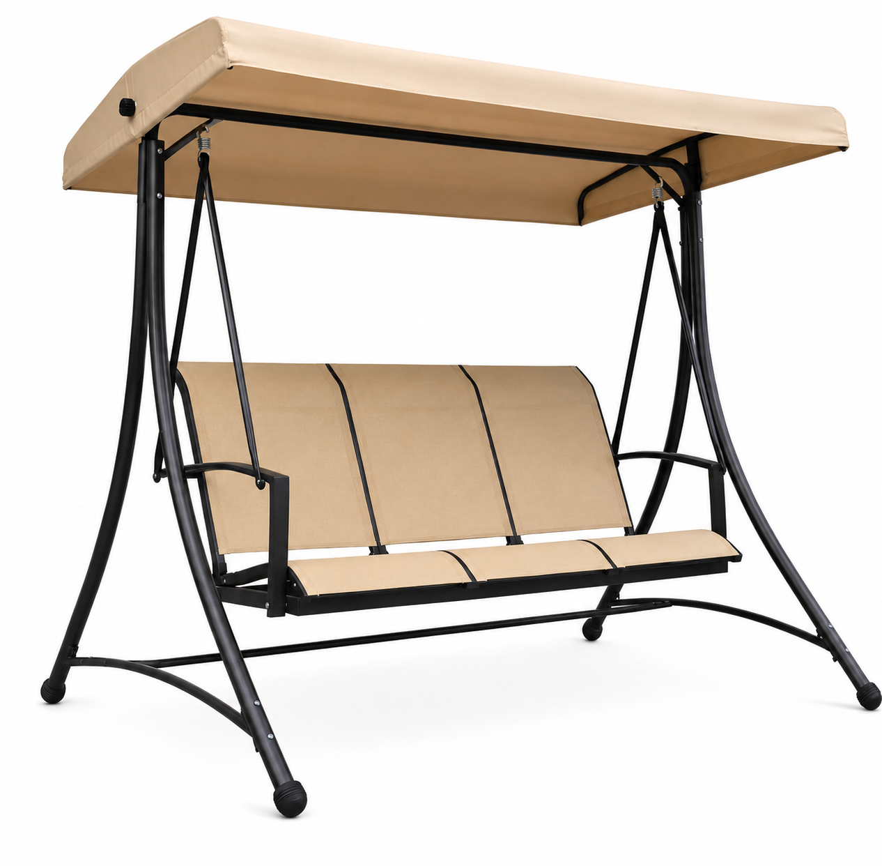 Outdoor Garden Swing Chair with Canopy – Steel Frame, 3-Seater (196×113×179 cm)