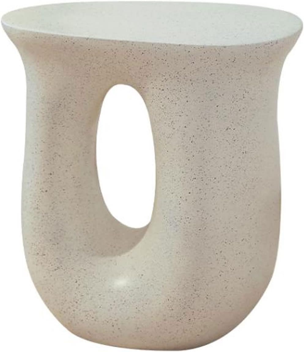 Side Table Furniture White Terrazzo Modern Fiberglass Resin Accent