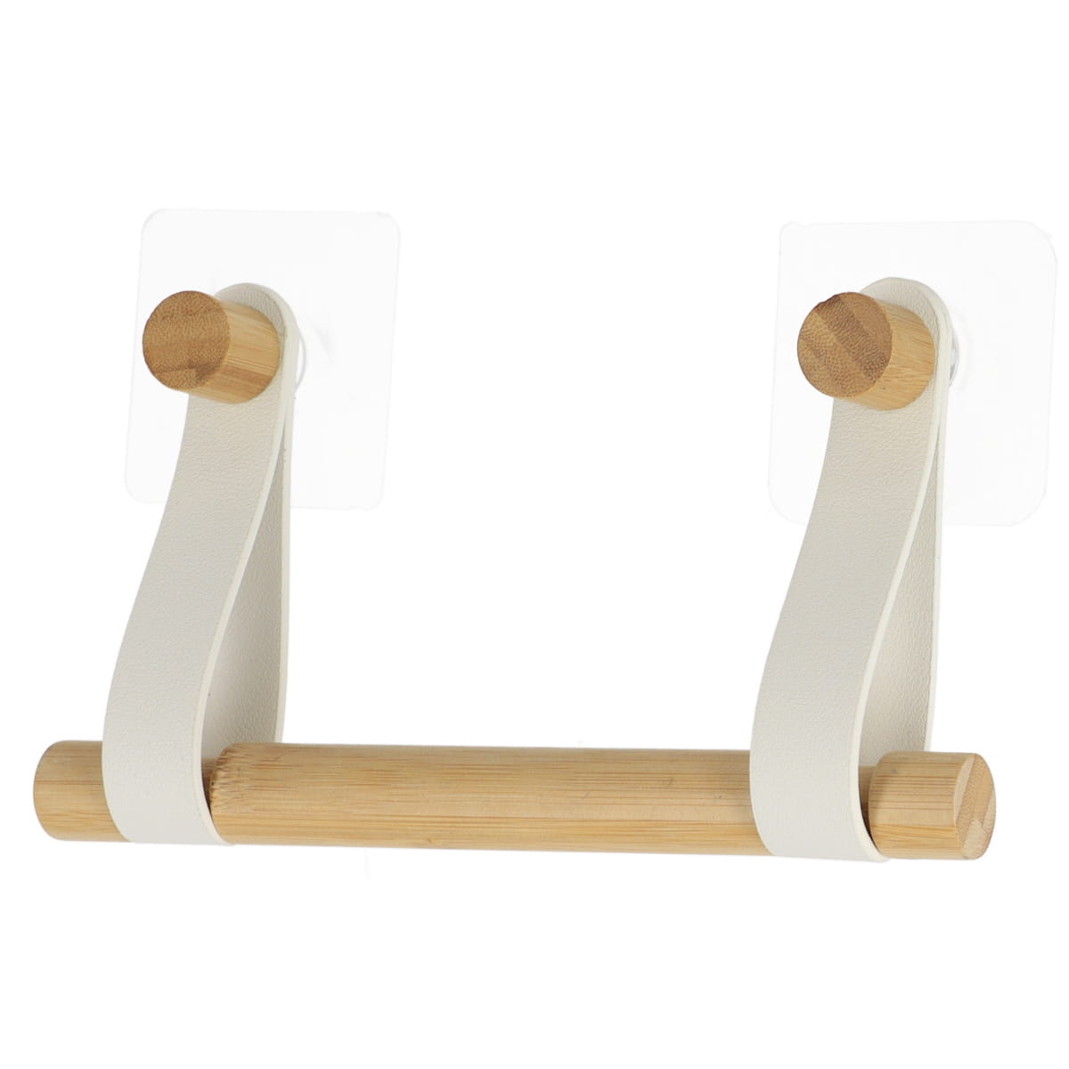 Bamboo Toilet Paper Dispenser No-Drill Wall Mount Bathroom Accessory
