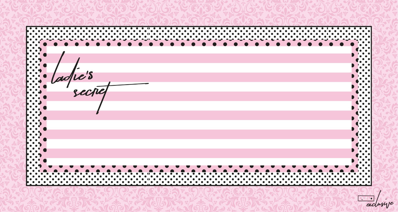 Carpet Lady's secret Pink Striped Area Rug with Polka-Dot Border