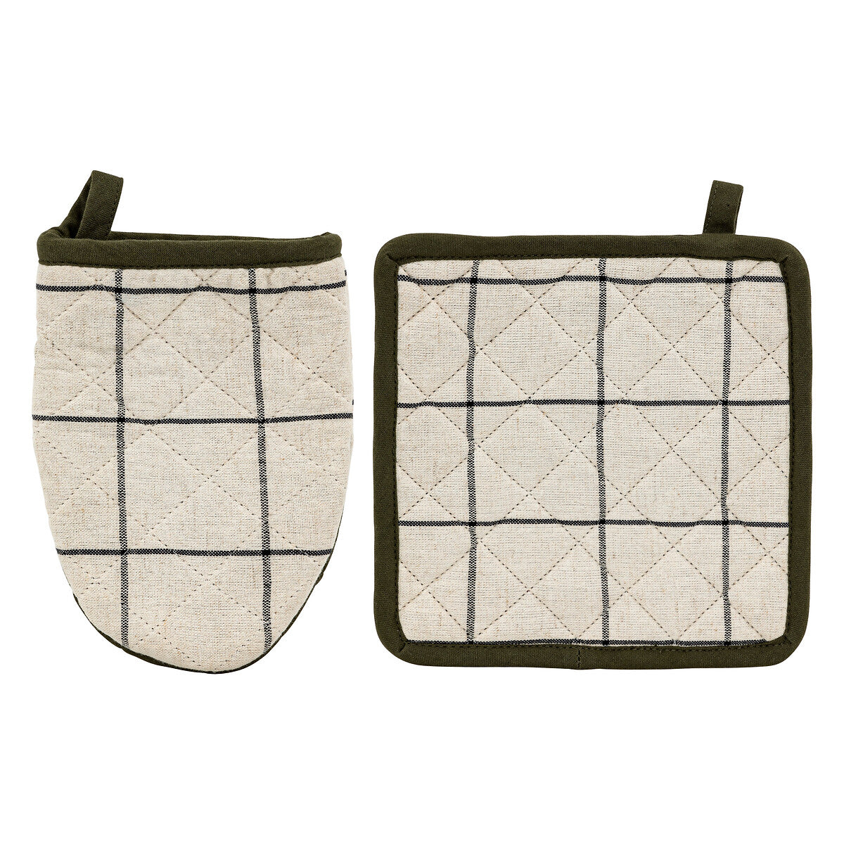 Helu Cotton-Linen Oven Mitt & Potholder Set