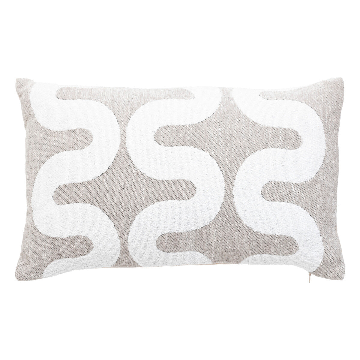 Cushion Cover "Jeni", Soft Chenille with Curved Patterns