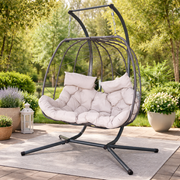 Steel Double Hanging Egg Swing Chair 160x100x190 cm