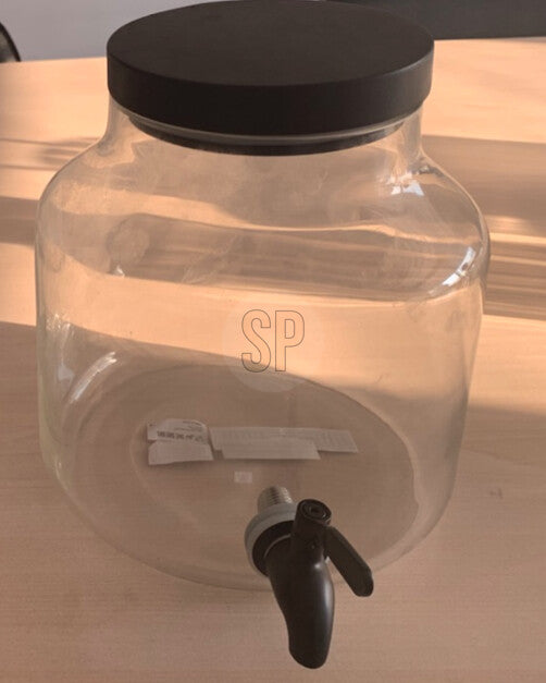 Beverage Dispenser Glass - 5.2L with Faucet and Beech Lid
